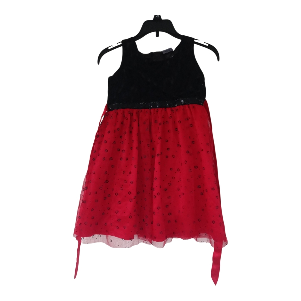 M8) Beborn by Doodle Girls Red & Black Party Dress | Size 6Y